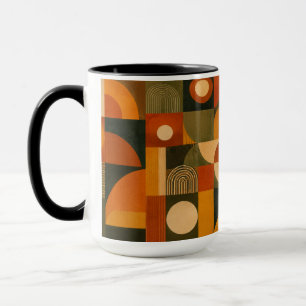 Taza de café de mañana geométrica retro Bauhaus es