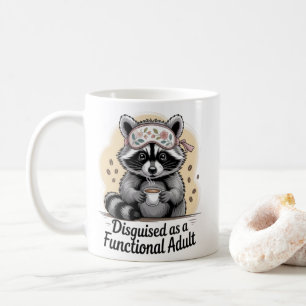 Taza De Café De Mapache Divertida Disfrazada De Fu