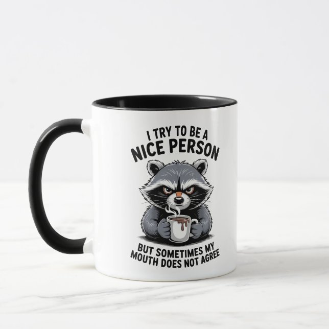 Taza de café de mapache gruñón (Izquierda)