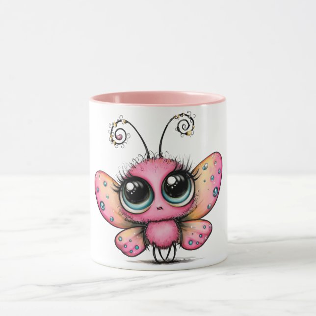 Taza de café de mariposa adorable (Centro)