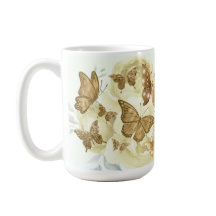 Taza de café de Mariposa Amarilla y Dorada