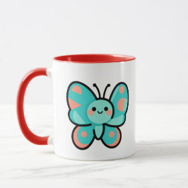 Taza de café de mariposa Kawaii para cocina y ofic