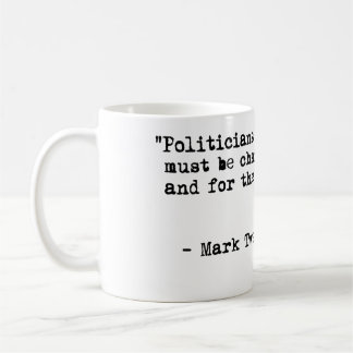 Taza de café de Mark Twain - cita de los políticos