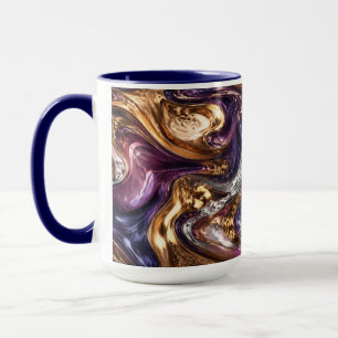 Taza de café de mármol de oro líquido estética mat