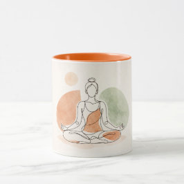 Taza de café de meditación de yoga minimalista