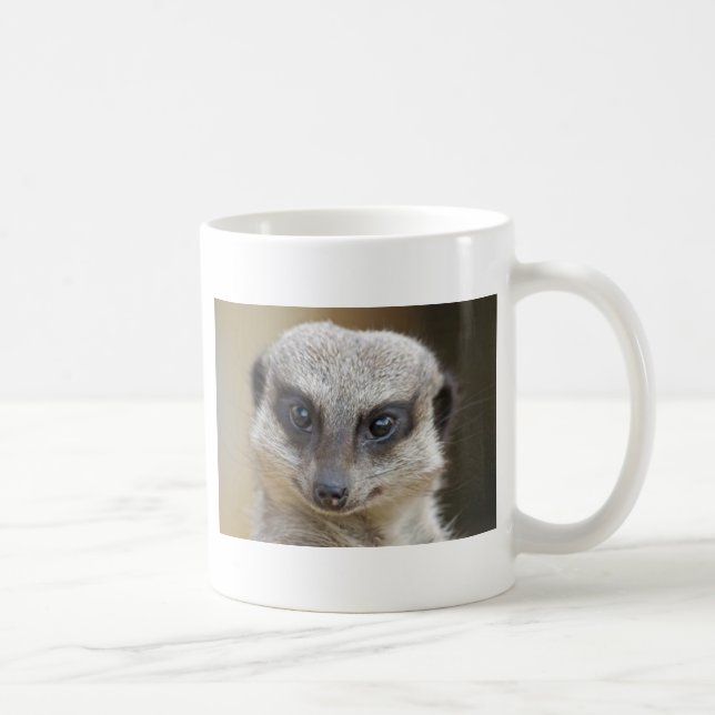 Taza De Café De Meerkat cierre para arriba (Derecha)