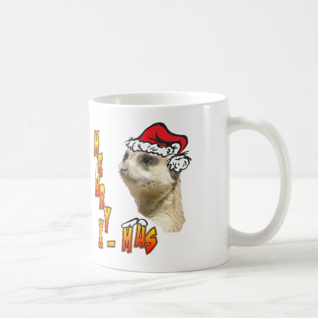 Taza de café de Meerkat del navidad (Derecha)