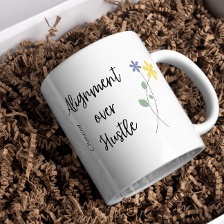 Taza de café de mindfulness cita motivacional posi