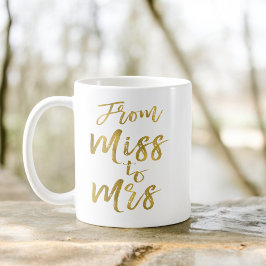 Taza De Café De Miss a Sra. Bridal Shower Fiesta Relieve metali