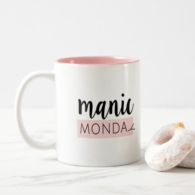 Taza de café de moda MANÍACA de la mamá del (Con donut)