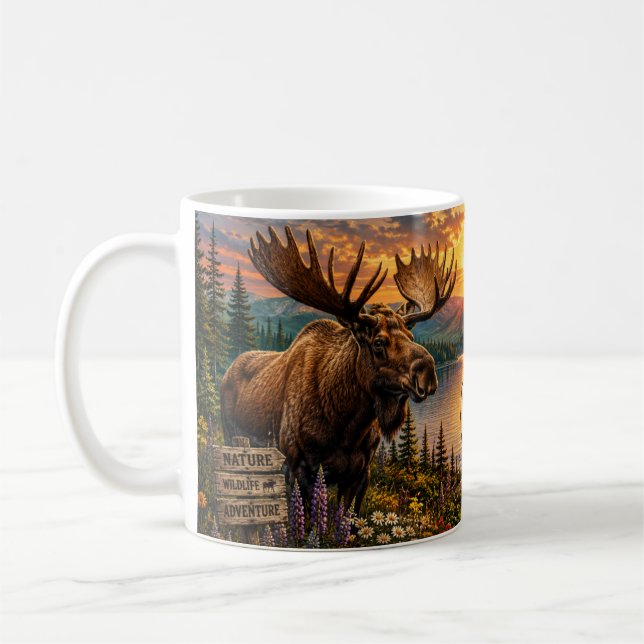 Taza de café de Moose Country Fryeburg Maine (Izquierda)