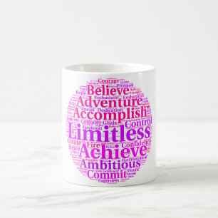 Taza de café de motivación/positiva de la palabr