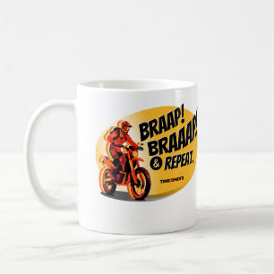 Taza de café de moto de cross Braap Braaap y repet