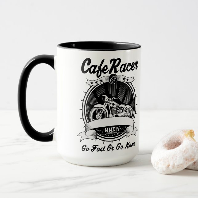 Taza de café de motocicleta (Con donut)