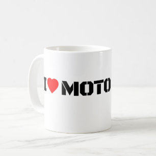 Taza de café de motocicleta I Love Moto