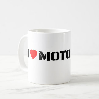 Taza de café de motocicleta I Love Moto