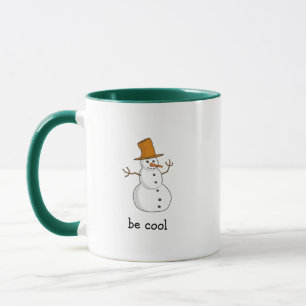 Taza de café de muñeco de nieve solitario genial