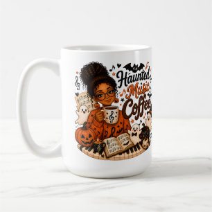 Taza de café de música embrujada Halloween piano r