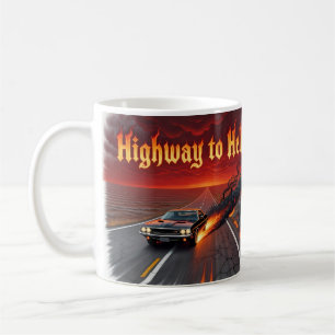 Taza de café de música rock de Highway to Hell