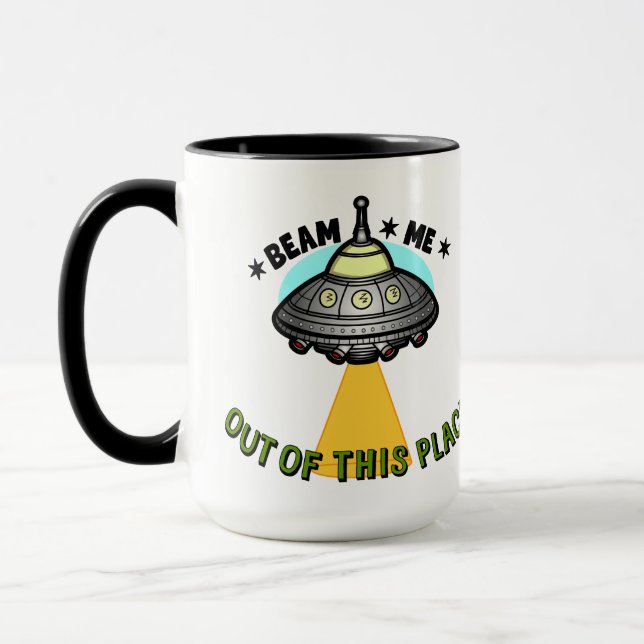 Taza de café de nave alienígena 15 oz (Izquierda)