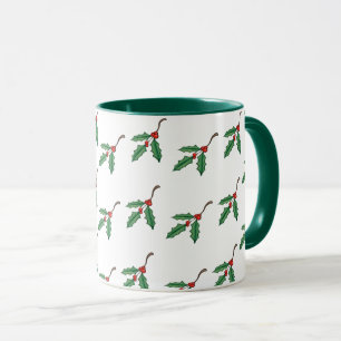 Taza de café de Navidad con Acebo Festivo