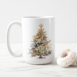 Taza de café de Navidad con acuarela
