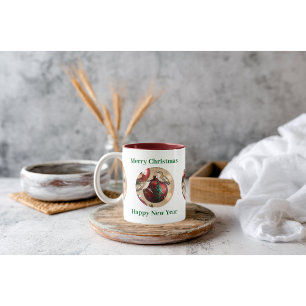 Taza de café de Navidad con colibrí