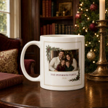Taza de café de Navidad con foto familiar personal