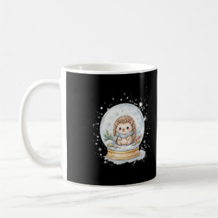 Taza de café de Navidad con globo de nieve de eriz