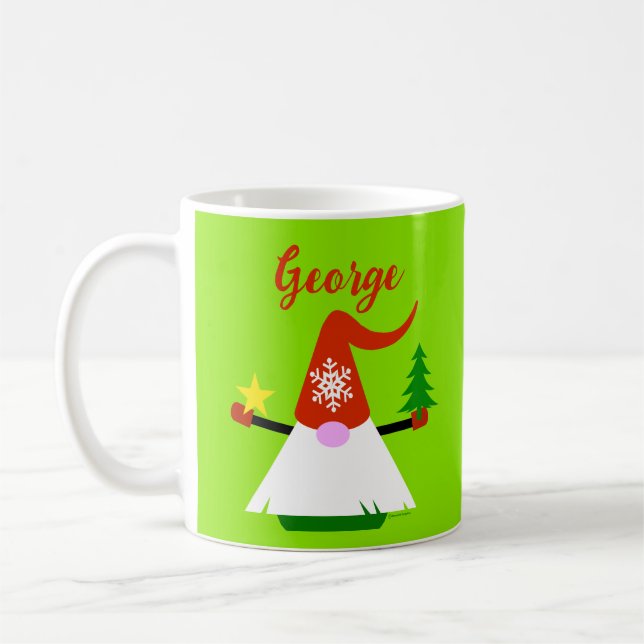 Taza de café de Navidad con gnomo lindo (Izquierda)
