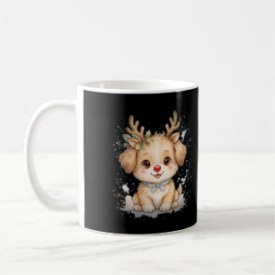 Taza de café de Navidad con nariz roja de cachorro