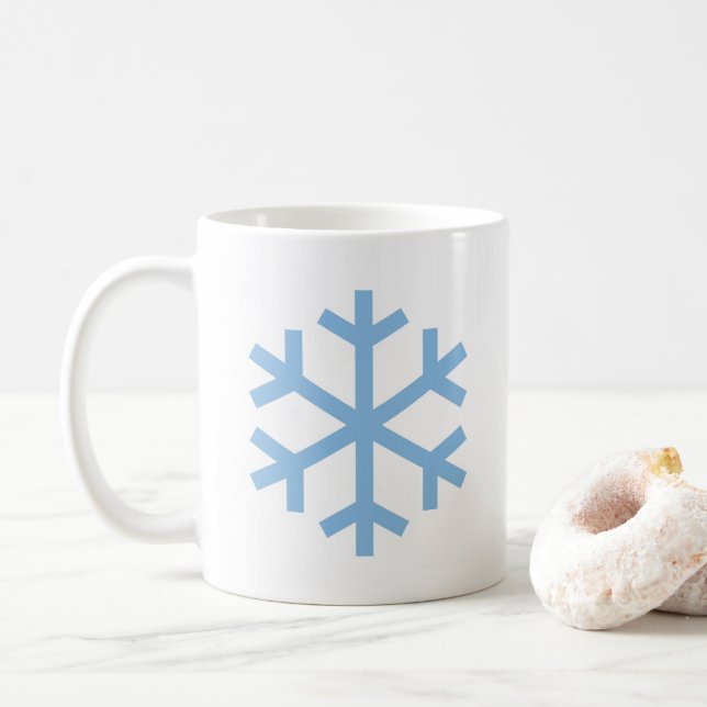 Taza de café de Navidad copo de nieve azul (Con donut)