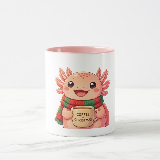 Taza De Café De Navidad De Axolotl Adorable (Centro)