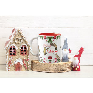 Taza de café de Navidad de colibrí
