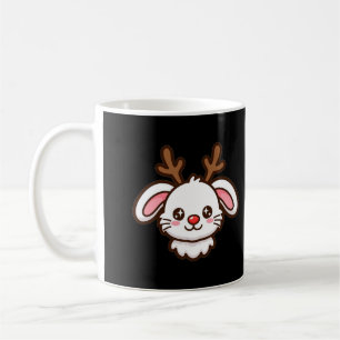 Taza de café de Navidad de conejo reno