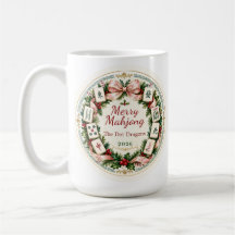 Taza de café de Navidad de Mahjong