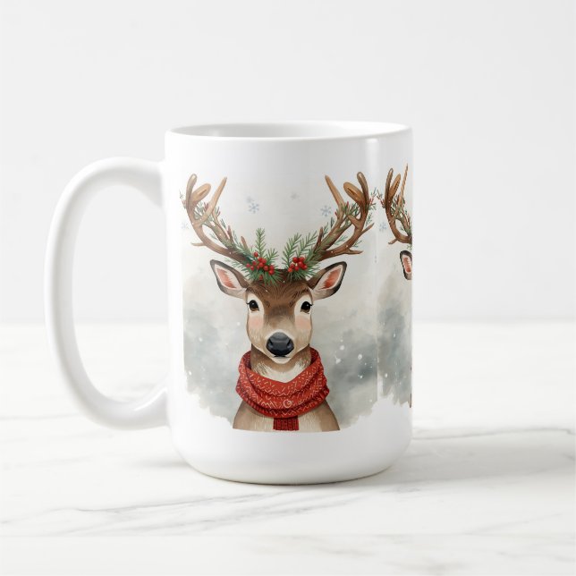 Taza de café de Navidad de reno lindo (Izquierda)