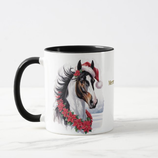 Taza de café de Navidad ecuestre (Izquierda)