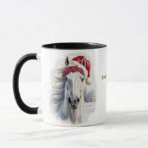 Taza de café de Navidad ecuestre