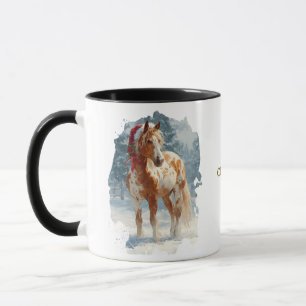 Taza de café de Navidad ecuestre