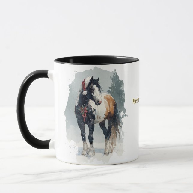 Taza de café de Navidad ecuestre (Izquierda)