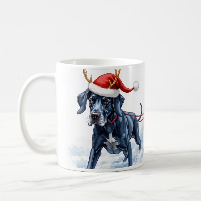 Taza de café de Navidad hermoso Gran Danés (Izquierda)