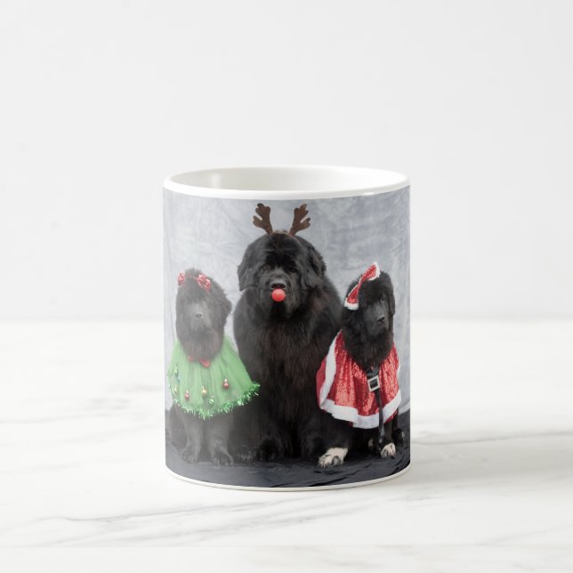 Taza de café de Navidad Newfies (Centro)