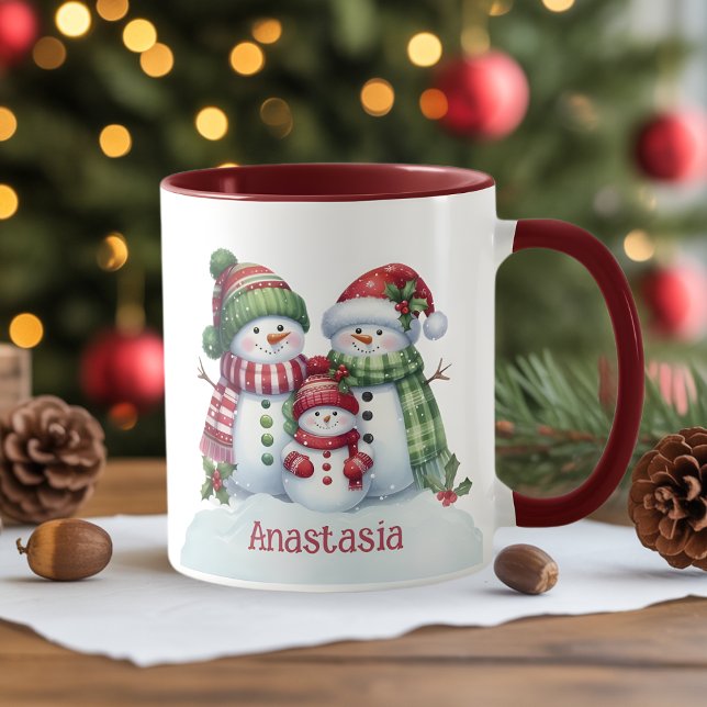 Taza de café de Navidad personalizada con muñeco d (Subido por el creador)