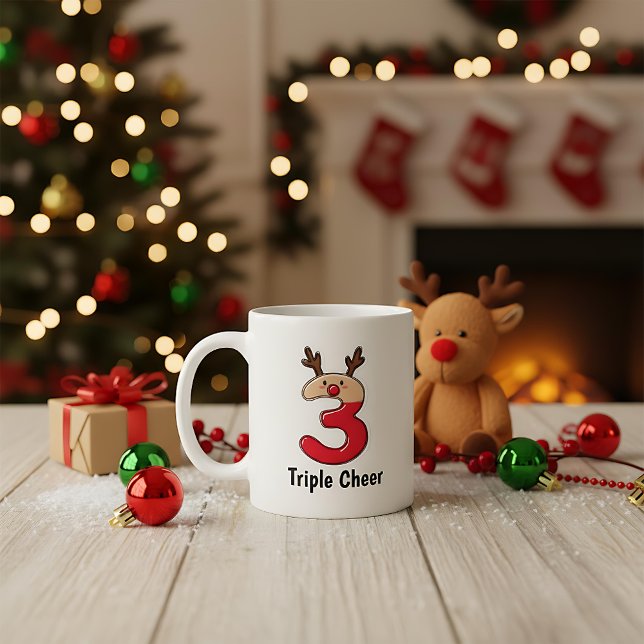 Taza de café de Navidad personalizada con reno úni (Subido por el creador)