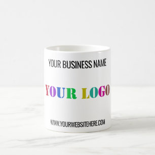 Taza de café de negocios con logotipo y texto pers