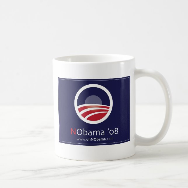 Taza de café de NObama 08 2 echada a un lado (Derecha)