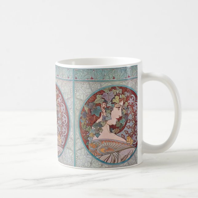 Taza de café de Nouveau del arte de la hiedra de (Derecha)