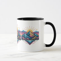 Taza de café de onda abstracta para amantes del ar