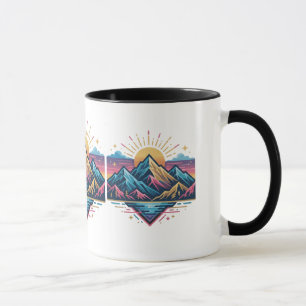 Taza de café de onda abstracta para amantes del ar